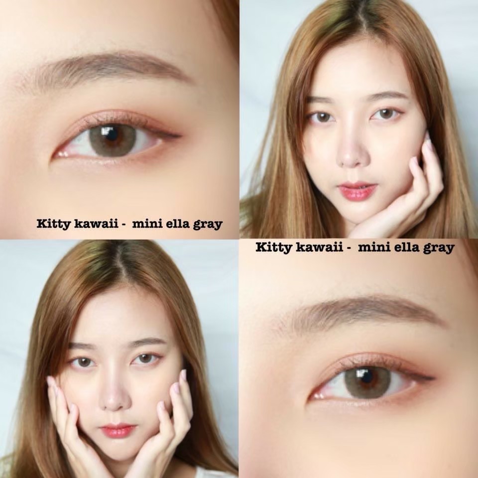 Áp Tròng ELLA GRAY - Ẩm cao 55% - HSD 6 THÁNG - Lens Xám Rêu Viền Mỏng Hot Trend Phù Hợp Cho Mắt Nhạy Cảm