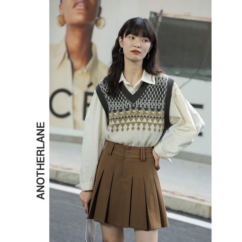 Chân váy xếp ly lưng cao plus Size 2021 phong cách Retro cho nữ | BigBuy360 - bigbuy360.vn
