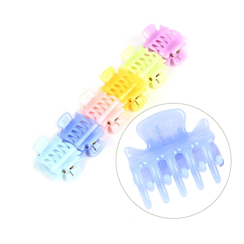 Youyo Set 12 Kẹp Tóc Càng Cua Hình Học Mini 3cm Bằng Nhựa Nhiều Màu Sắc Cho Nữ