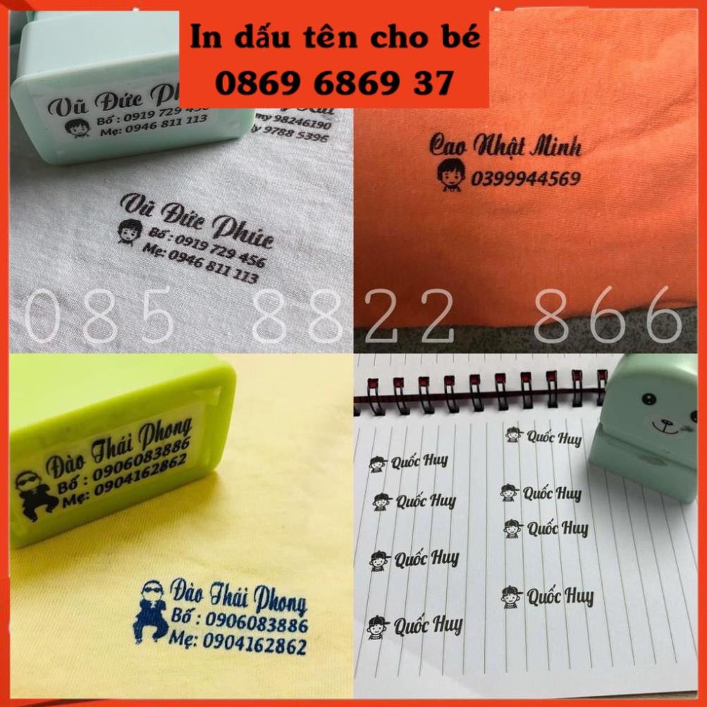 Con Dấu Tên 🔥 In Lên Quần Áo Cho Bé Giặt Không Phai🔥 Minh in