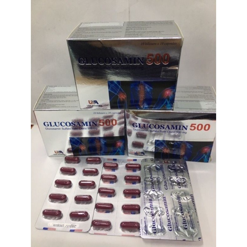 Glucosamin 500 giúp xương chắc khoẻ, ngăn ngừa thoái hóa khớp.