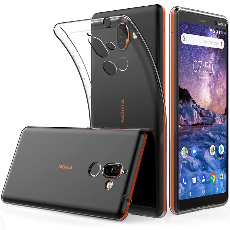 Ốp điện thoại silicon mềm trong suốt dành cho Nokia 7 Plus