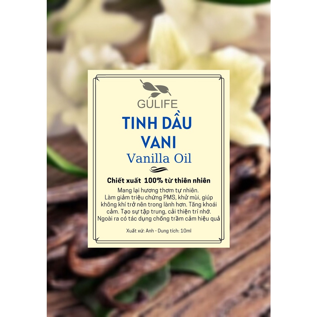 Tinh Dầu Vanila Chiết Xuất Từ Thiên Nhiên GULIFE - Giảm Căng Thằng, Thơm Phòng &amp; Thư Giãn