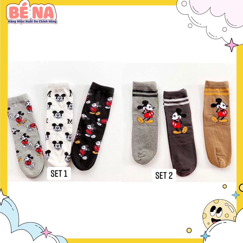 Set 3 tất cao cổ Mickey cho bé