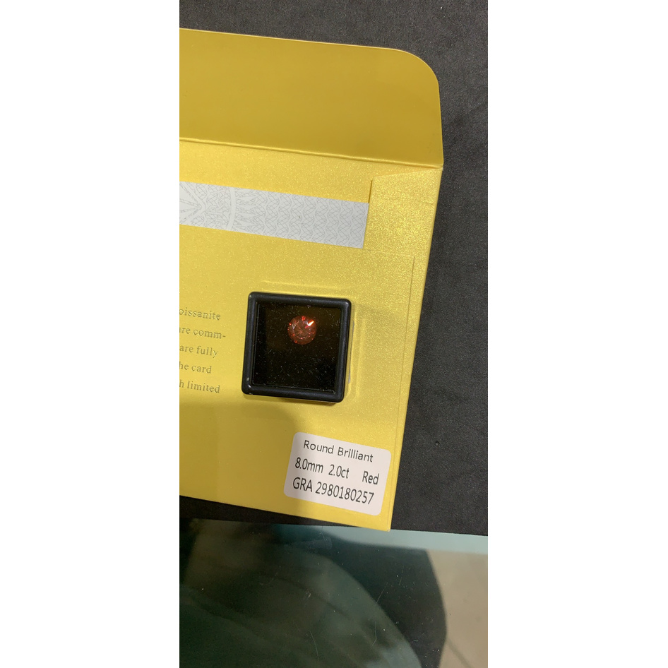 Kim cương nhân tạo Moissanite 6.5mm Đỏ