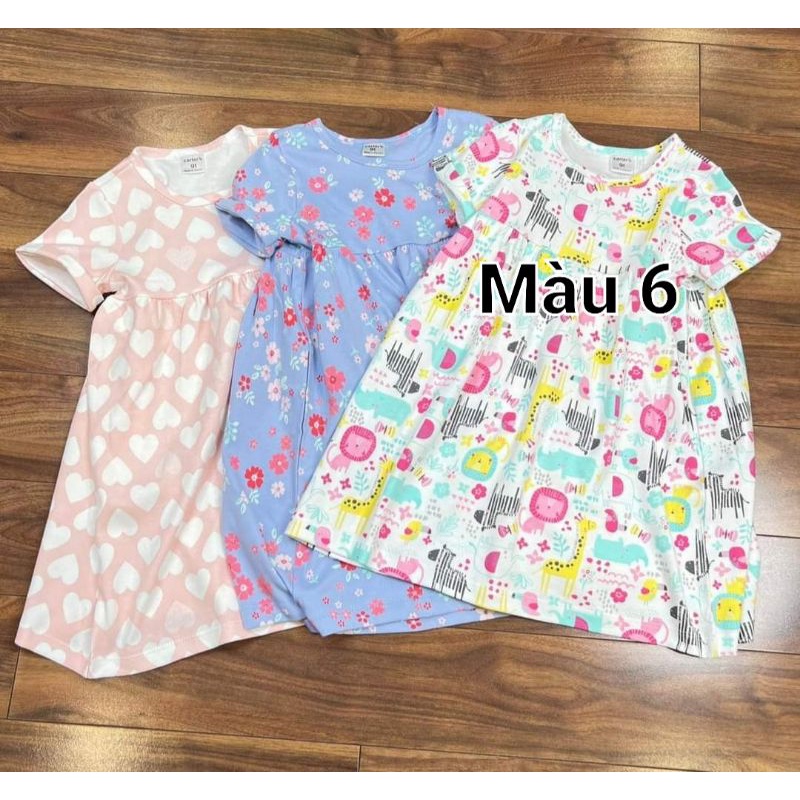 Váy bé gái cotton size đại tay ngắn hàng xuất dư chất đẹp mát
