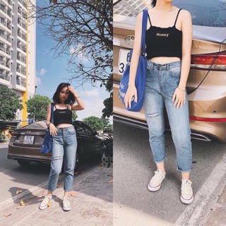 QUẦN BAGGY JEANS RÁCH ĐÙI ( mã: BG003 )