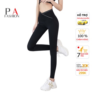 Quần legging nữ dài gen bụng lưng cạp cao vải thun cotton ôm bó, Quần tregging dài nữ tập gym nâng mông mẫu mới 2022