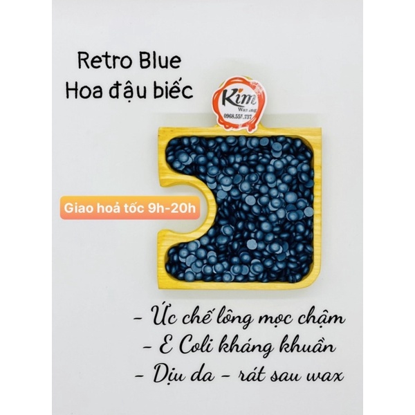 100g Sáp wax lông Bluezoo Premier Retro Hoa đậu biếc Siêu dưỡng giúp lông mọc chậm sau wax