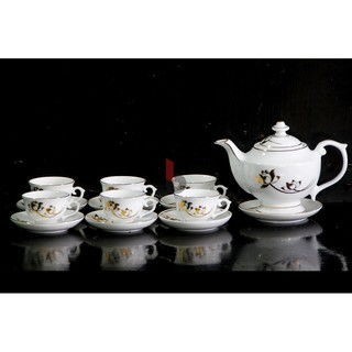 THƯỞNG TRÀ SANG TRỌNG với bộ tách trà Hoàng Tộc vẽ sen vàng kim, bộ ấm pha trà, bộ ấm pha trà đẹp, bộ chén trà, ấm chén