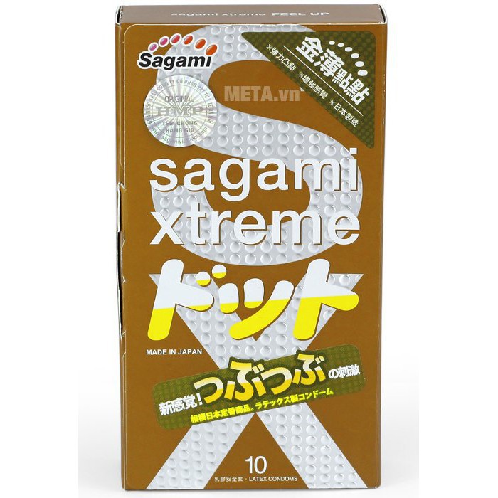 XẢ KHO - BÁN VỐN Bao cao su Siêu mỏng Sagami Xtreme Feel Up , Gân Gai vòng thắt - Hộp 10 bao - BTC01 KJGHFUROT9578