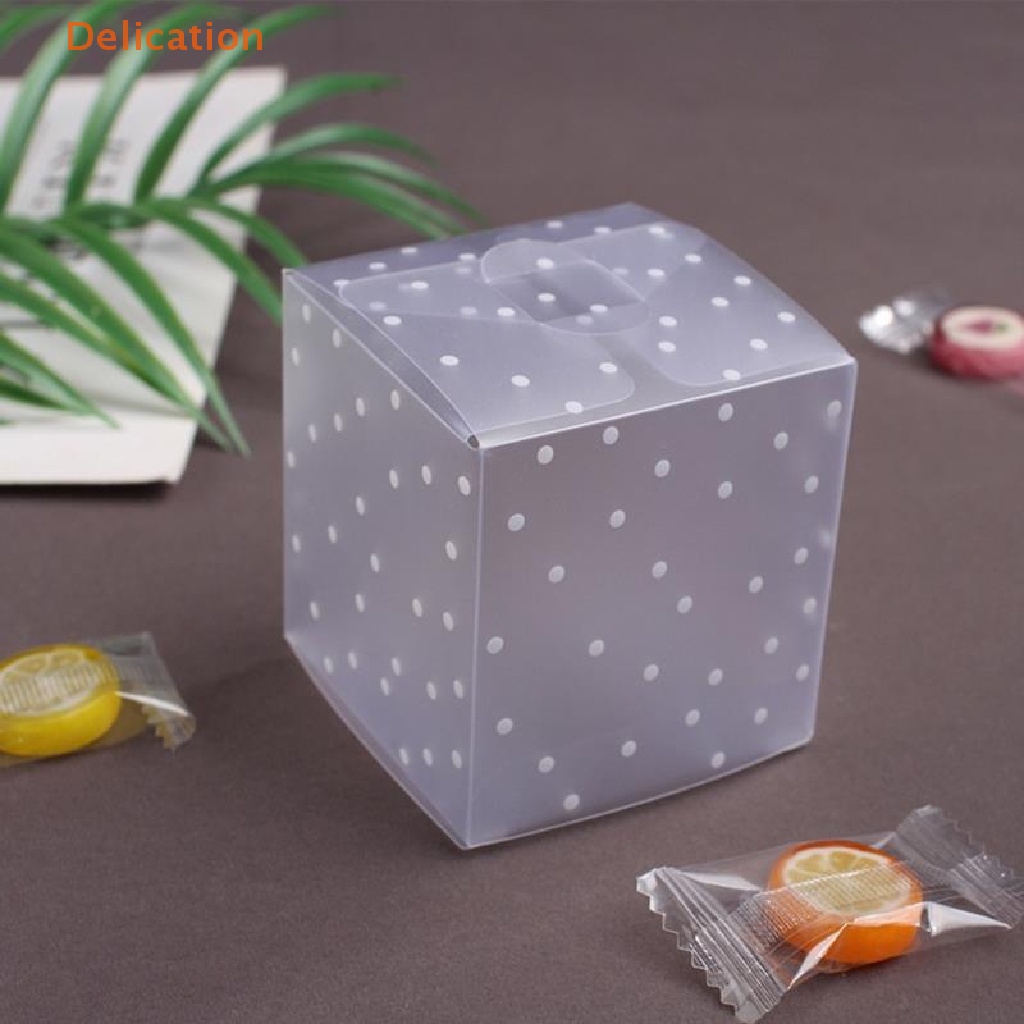 Set 10 Hộp Nhựa PVC Trong Suốt Hình Vuông Đựng Bánh Kẹo DIY