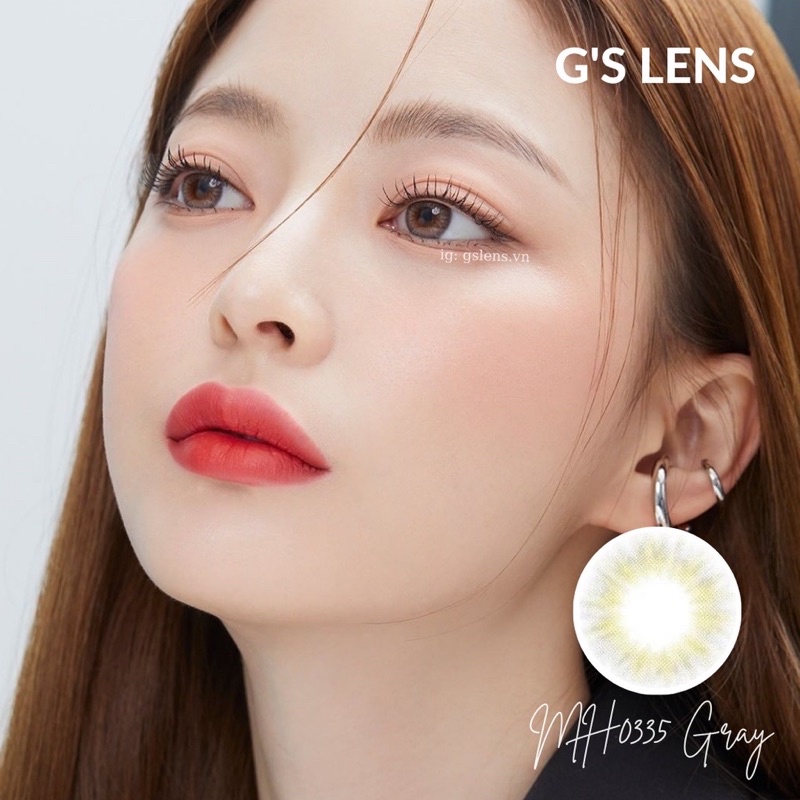 Kính Áp Tròng Lens Xám Tây Tự Nhiên Hot Douyin Size XS 14mm Có 0 Đến 6 Độ Lệch Độ MH0335 Gray