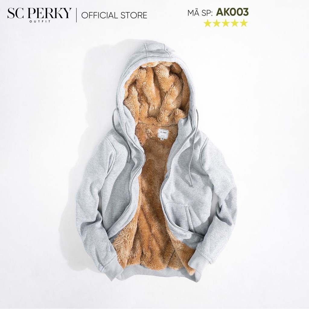 Áo Khoác Nỉ Hoodie - AK003 - Chất liệu vải nỉ 380g, lớp lót lông cừu siêu ấm - SC Perky Outfit | BigBuy360 - bigbuy360.vn