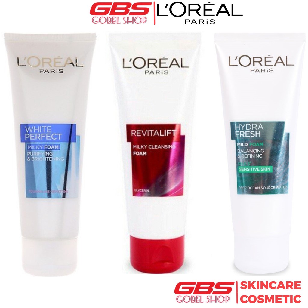 Sữa rửa mặt Loreal - L'Oreal Paris White Perfect Milk / Revitalift / Hydrafresh Balancing &amp; Refining Mild Foam