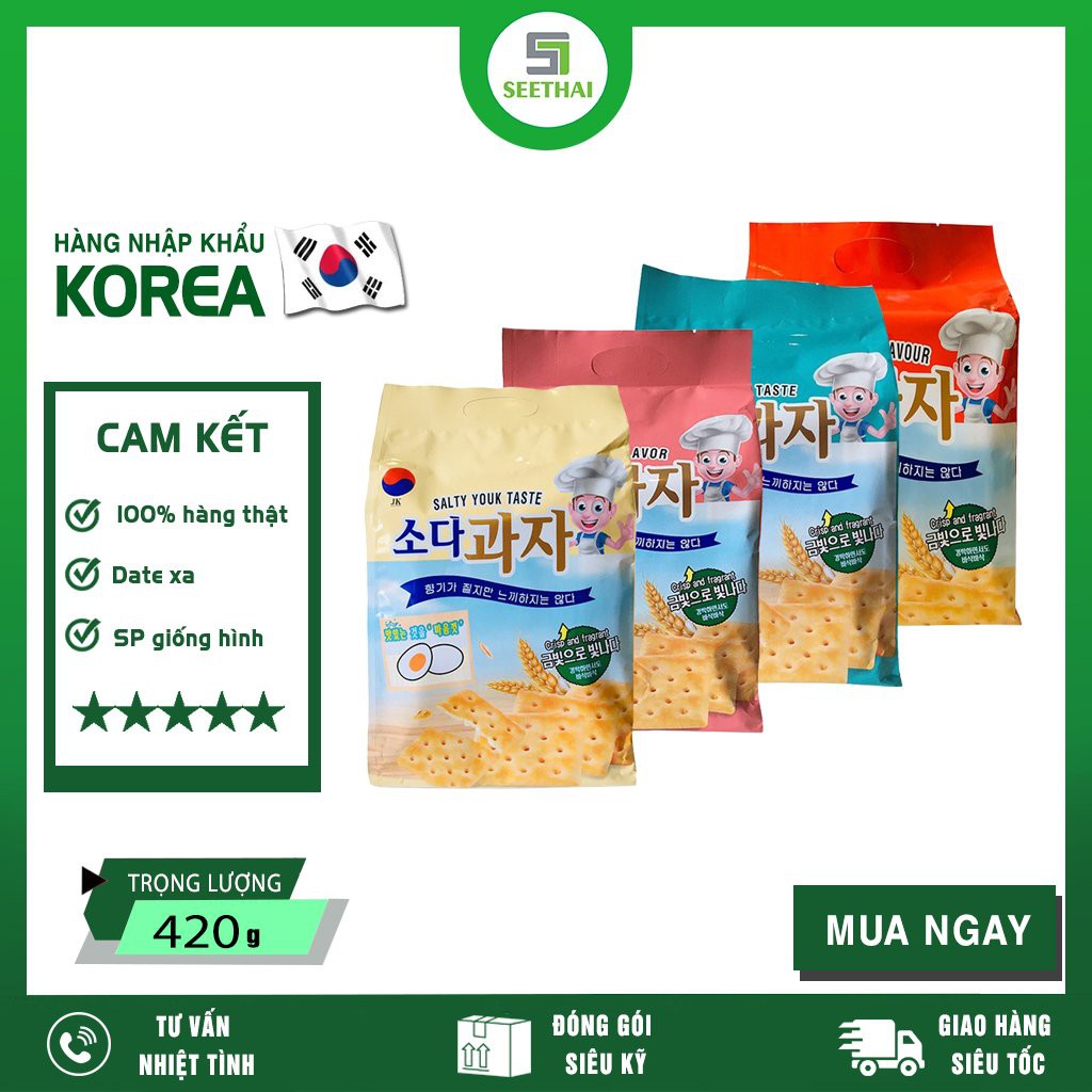[Hàng Nhập Khẩu] Bánh Quy Soda Ăn Kiêng JK Hàn Quốc 420G