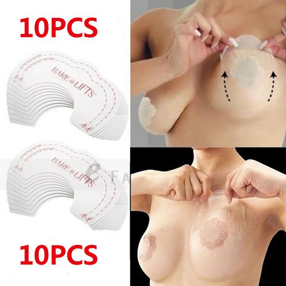 10 miếng dán silicone băng dính chống chảy xệ Miếng đẩy ngực