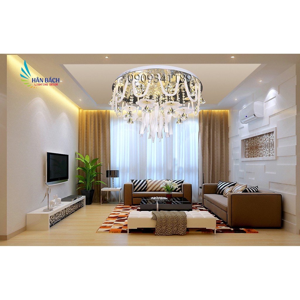 Đèn mâm LED ốp trần HBC-8826 có remote điều khiển