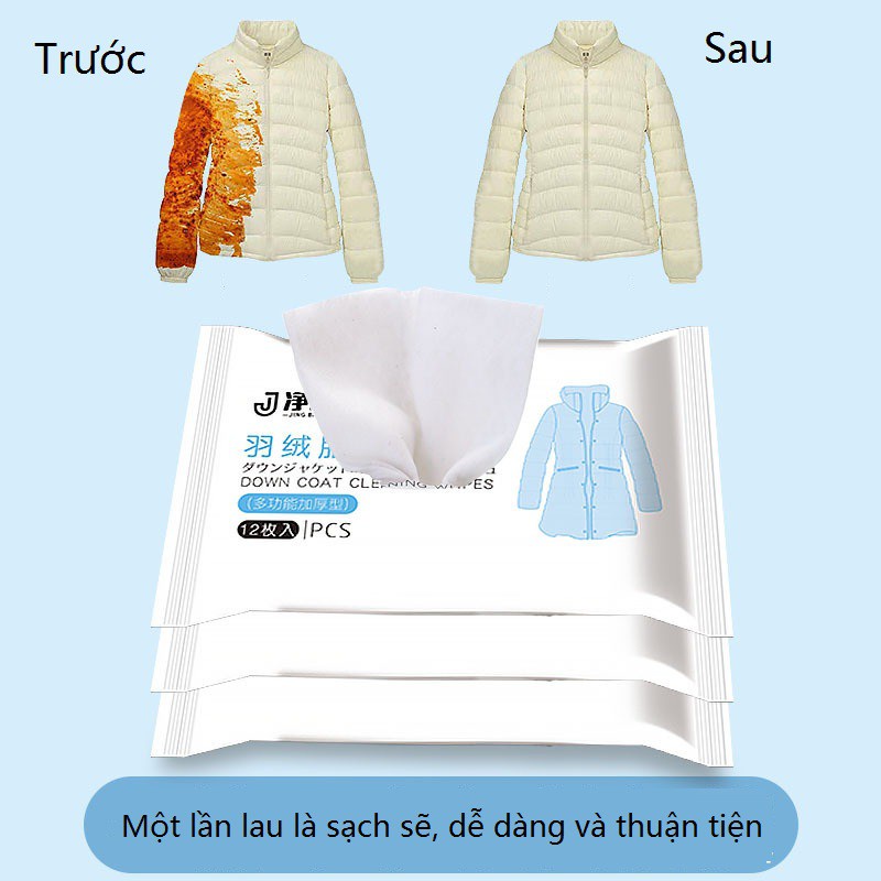 Khăn ướt nhật bản -chuyên lau vết bẩn trên áo khoác và giầy trắng-1 bịch 12 miếng