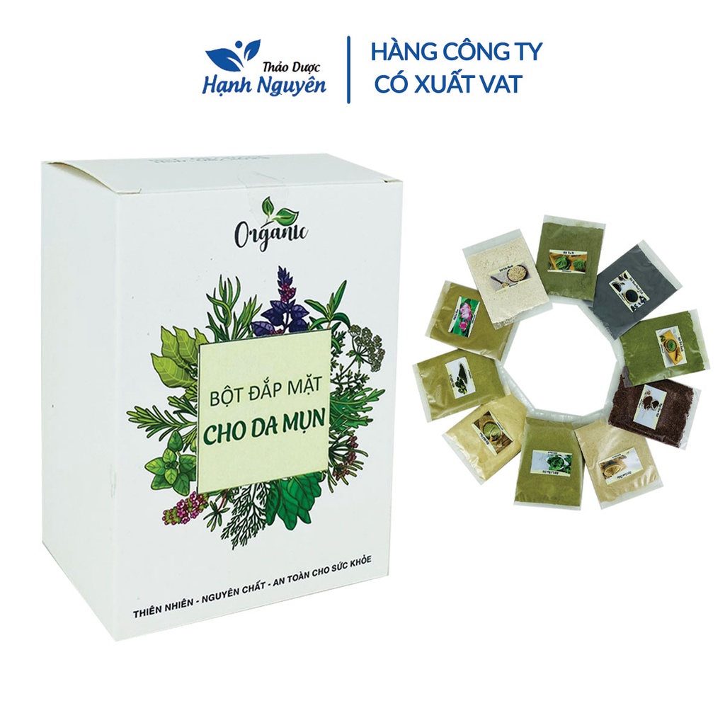Combo 10 loại bột cho da mun nguyên chất (Dưỡng da, ngăn ngừa mun, cấp ẩm, chống lão hóa) - Thảo Dược Hạnh Nguyên