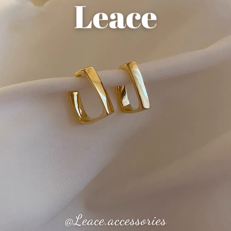 Bông tai khuyên tai thiết kế vuông đơn giản phong cách Hàn Quốc ER031 Leace.accessories