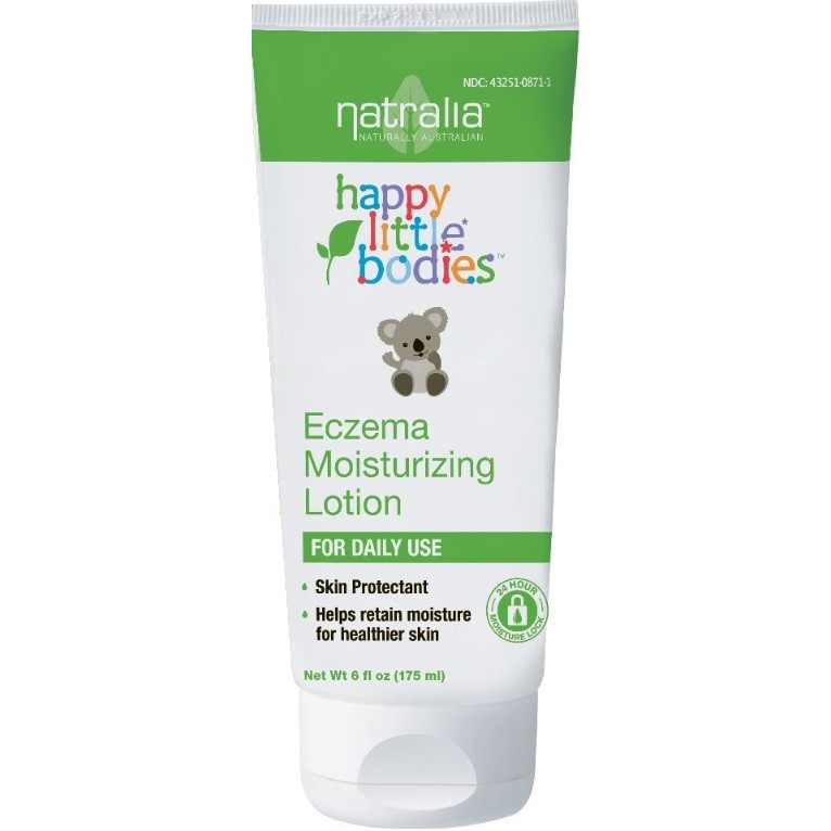 Combo NATRALIA ÚC Happy Little Bodies sữa tắm gội sữa dưỡng da kem chàm da viêm da cho bé sơ sinh Baby Eczema 56gr 175mL