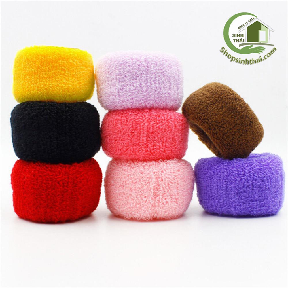Dây thun cột tóc bản lớn - dây len buộc tóc màu đen