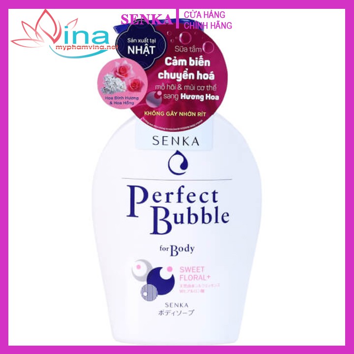Sữa tắm dưỡng ẩm hương hoa tươi mát Senka Perfect Bubble for Body Floral Plus n 500ml