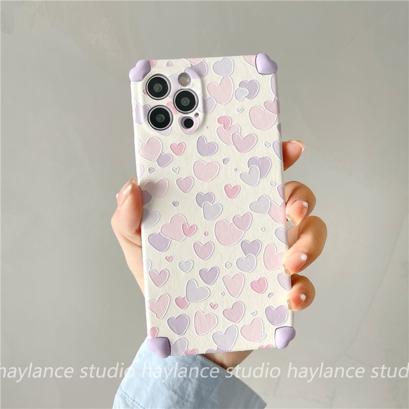 Ốp Điện Thoại Silicon In Hình Trái Tim Cho IPhone 7 8Plus 11 12promax X XS XR 11