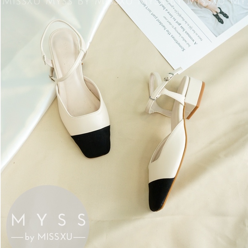 Giày mũi vuông 3 cm quai cài cổ chân thời trang MYSS - CG249