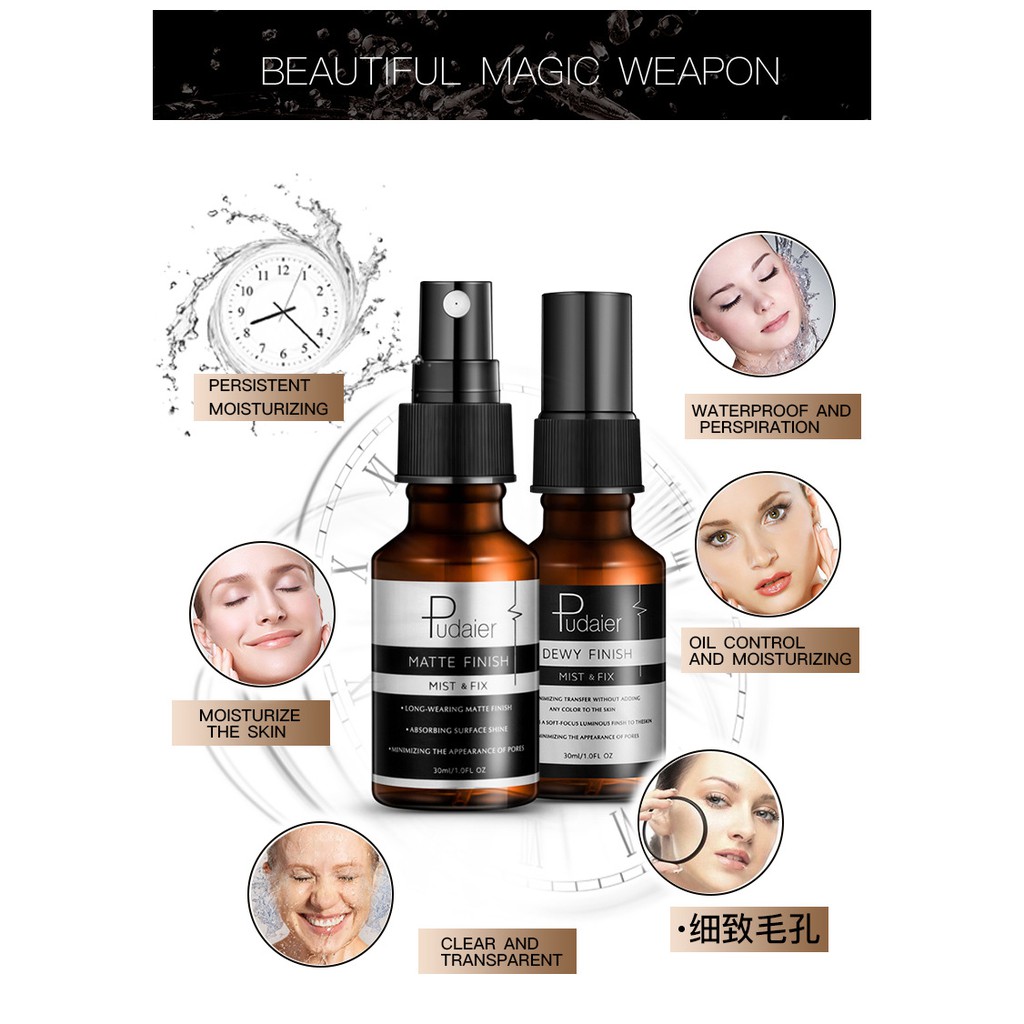 Xịt Cố Định Lớp Trang Điểm Bền Đẹp Pudaier Matte & Dewy Finish | BigBuy360 - bigbuy360.vn