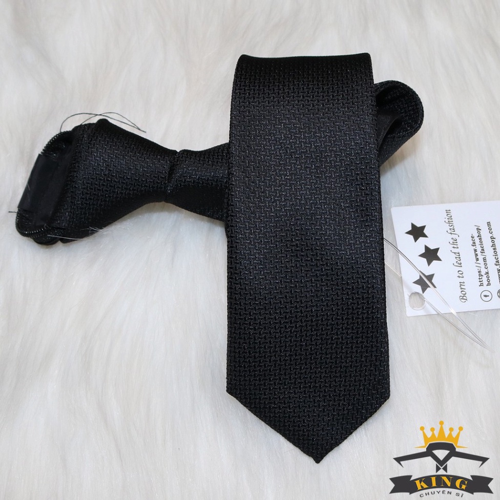 Cà vạt nam thắt sẵn KING caravat bản nhỏ dây kéo, vải silk lụa cao cấp C014