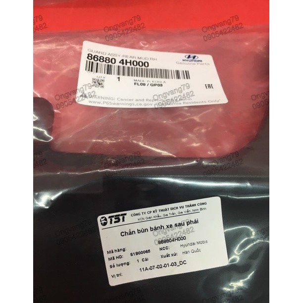 Chắn bùn bánh xe Hyundai Starex