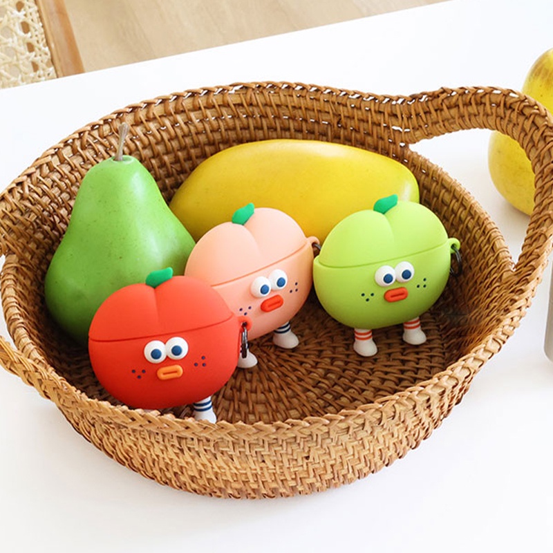 Vỏ Bảo Vệ Hộp Sạc Tai Nghe Airpods 3 Pro 2 3 Họa Tiết Hoạt Hình Quả Cà Chua Đỏ 2021 Phong Cách Mới Ốp