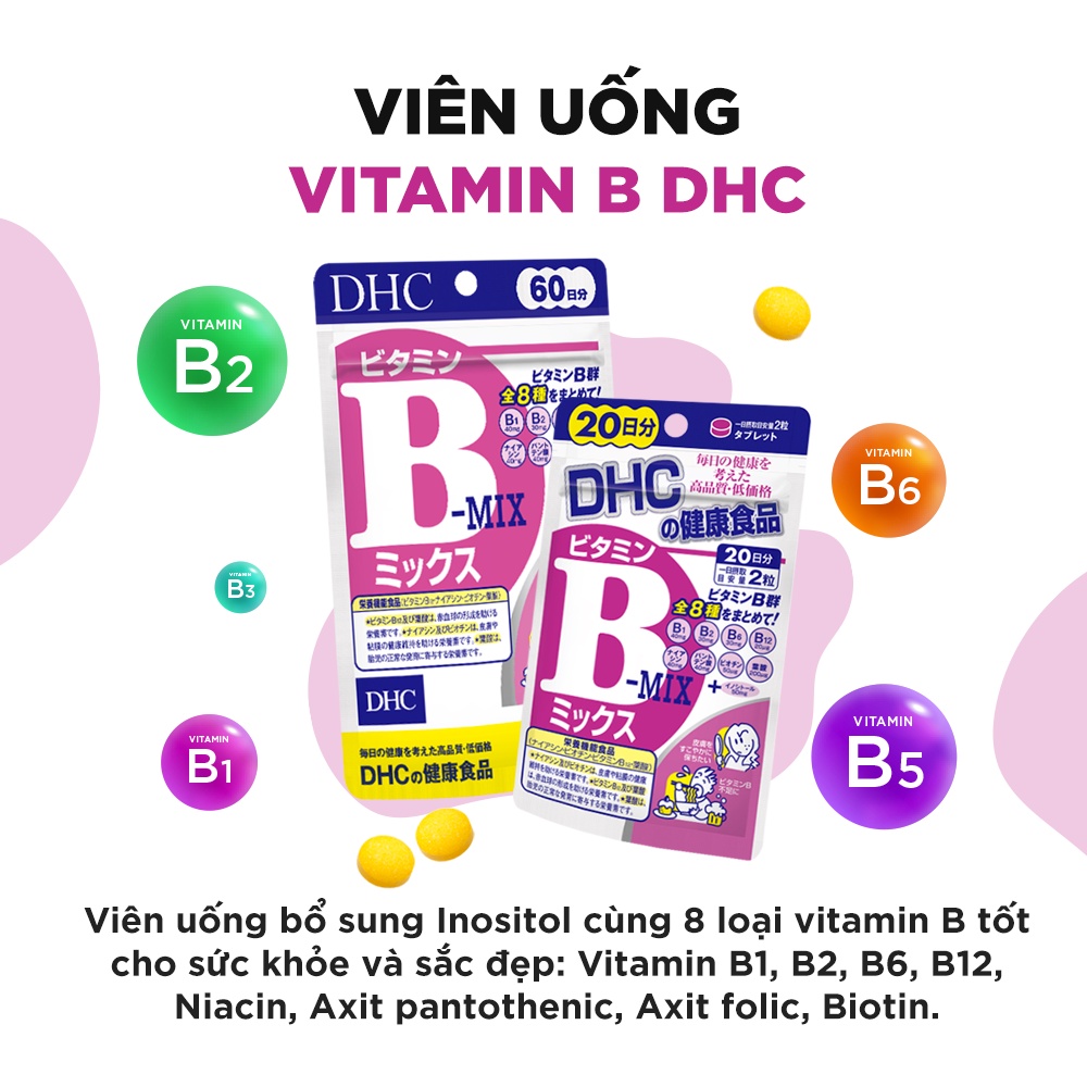 Viên Uống Vitamin B Tổng Hợp DHC Vitamin B Mix gói 120 viên (60 ngày)