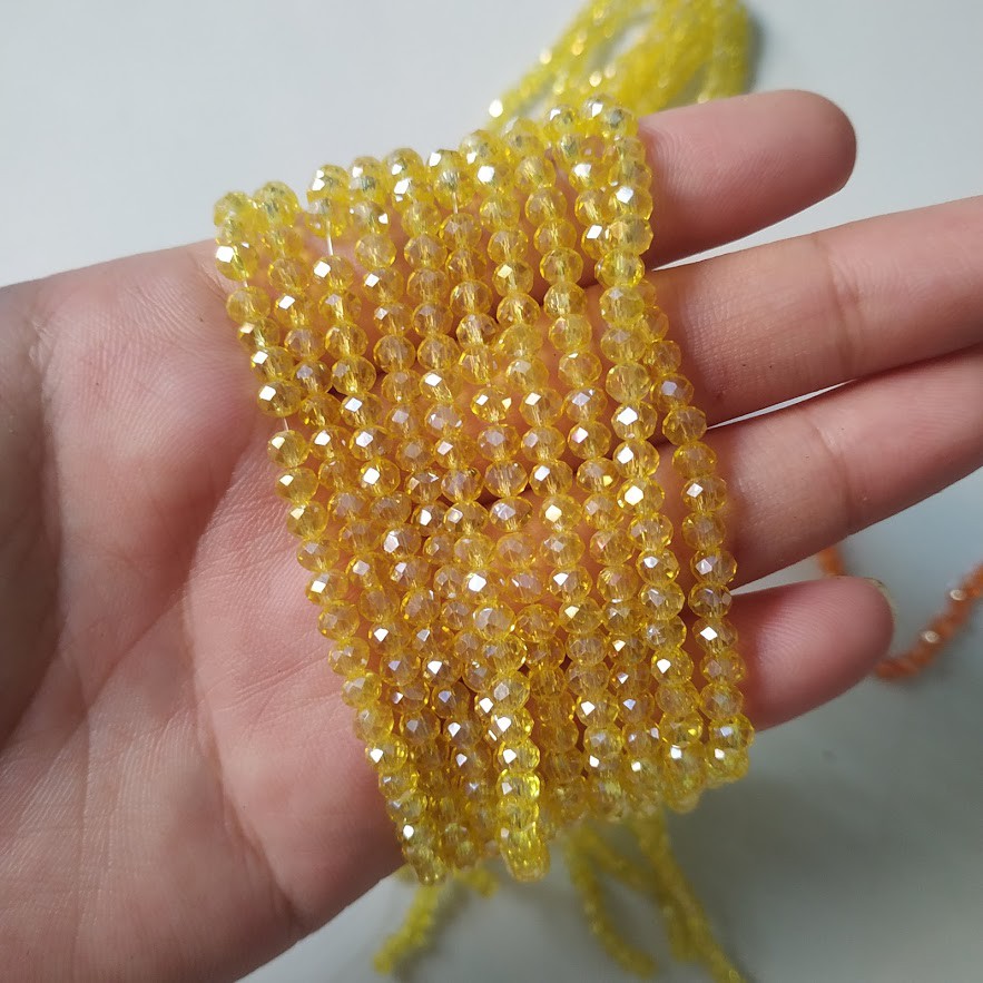 Dây hạt pha lê bánh cam 4mm nhiều màu (khoảng 140 viên) - Nguyên liệu làm vòng, handmade đẹp