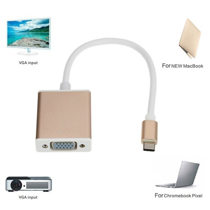 Cáp chuyển tín hiệu Usb Type-c ra VGA, Type-C to VGA - FullHD | BigBuy360 - bigbuy360.vn