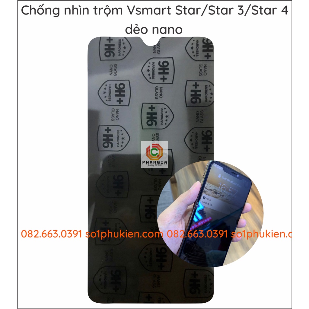 Dán cường lực chống nhìn trộm Vsmart Star / Bee / Bee 3/ Live 4 / Star 3 / star 4 dẻonano