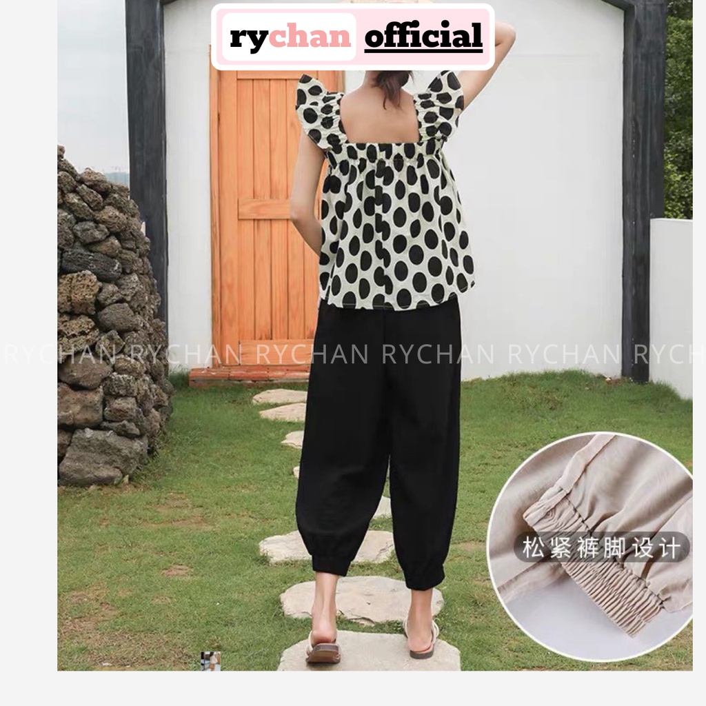 SE839 - Set Quần Bí Mix Áo Bèo Chấm Bi Cánh Tiên Nhiều Màu / Set Bộ Bi Dễ Thương Trẻ Trung Năng Động Vải Lụa Mềm Mại