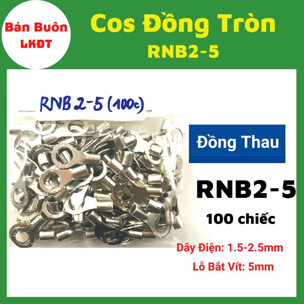 100 Đầu cos tròn rv2-5, đầu cos tròn, RV2-5, cos chữ o