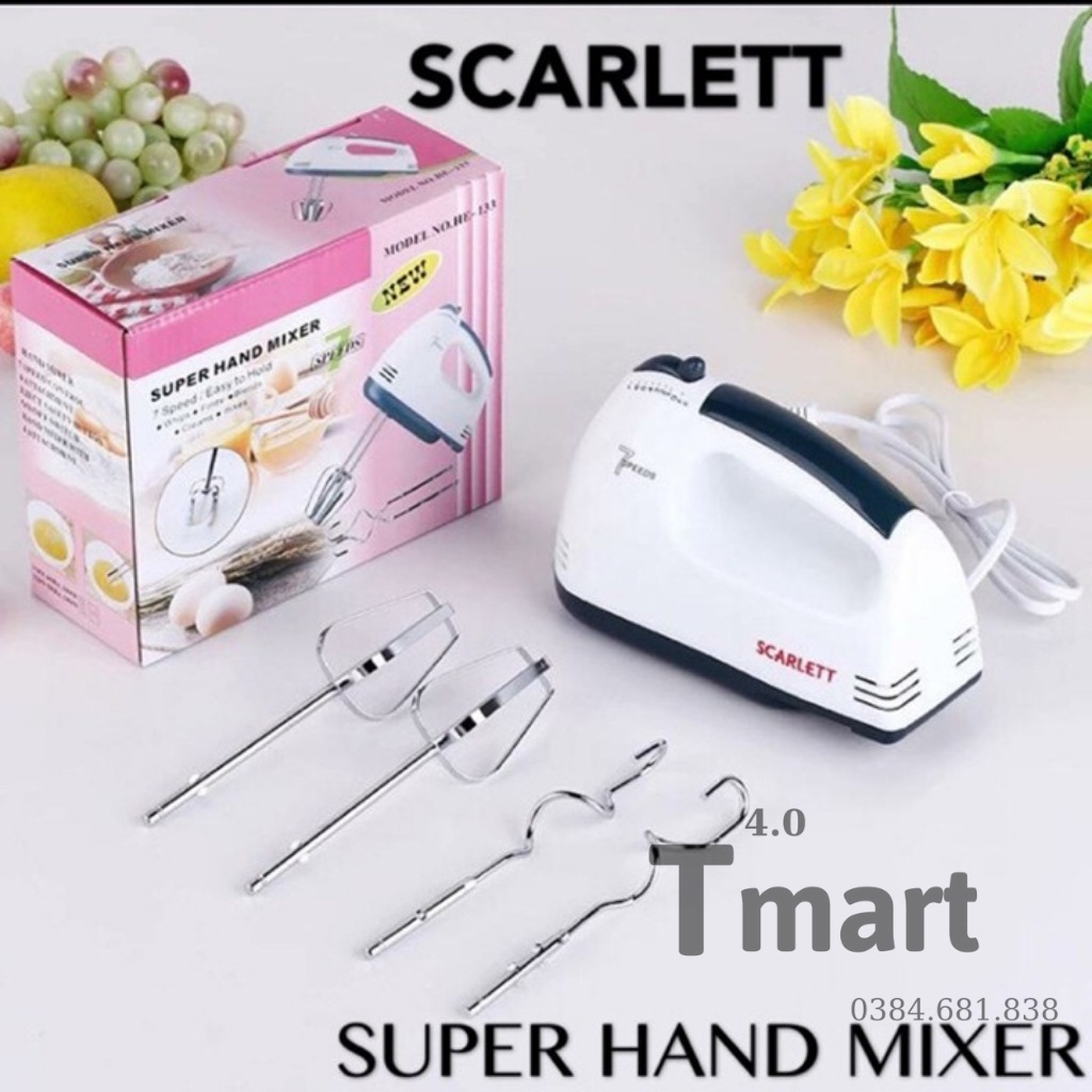 Máy Đánh Trứng Cầm Tay Scarlett Mini 7 Tốc Độ Công Suất 180W - Bmart4.0