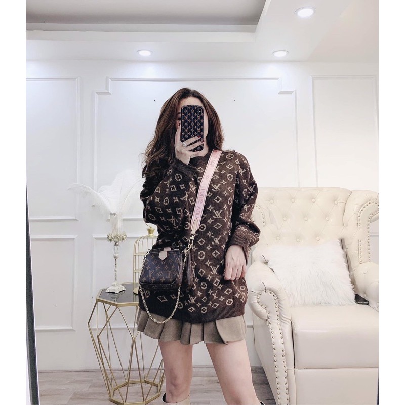 Áo Len Nữ Dáng Rộng Chất Len Lông Họa Tiết Siêu Sang Chảnh_Xuống Phố Là Xinh