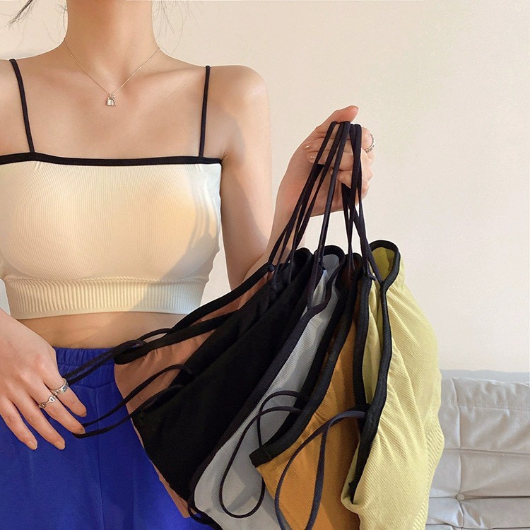 Áo Bra Cotton Nhiều Màu Phối Viền Đen Cá Tính 7580