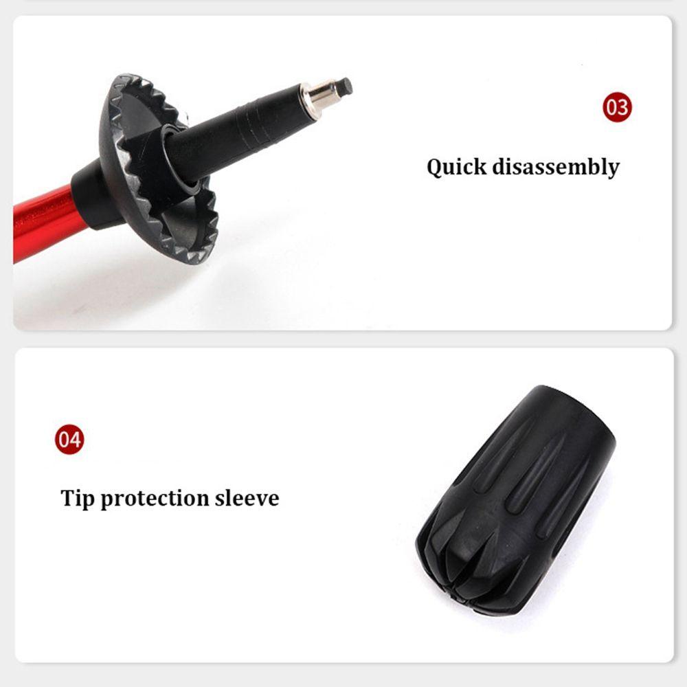 MUVAKO Gậy Leo Núi Bằng Nhôm EVA 6 Màu Siêu Nhẹ Có Tay Cầm Nhiều Màu Sắc