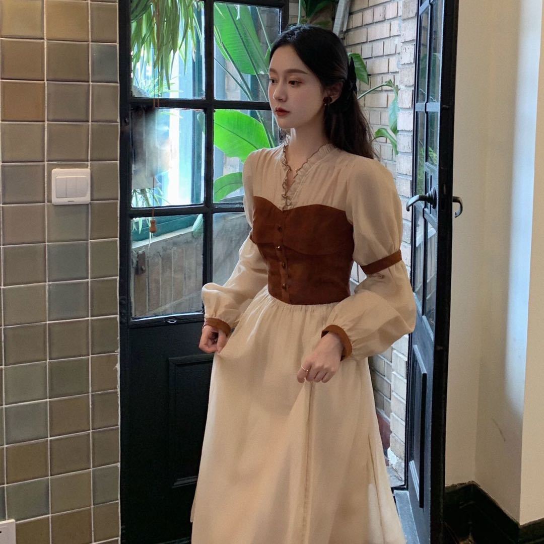 Đầm Maxi Tay Dài Kiểu Pháp Thời Trang Mùa Thu Cho Nữ | BigBuy360 - bigbuy360.vn