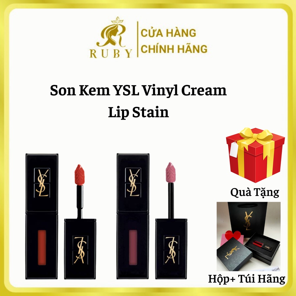 Son Kem YSL Vinyl Cream Lip Stain full size 5.5ml, căng bóng, lì môi siêu hot, Tiệm son ruby