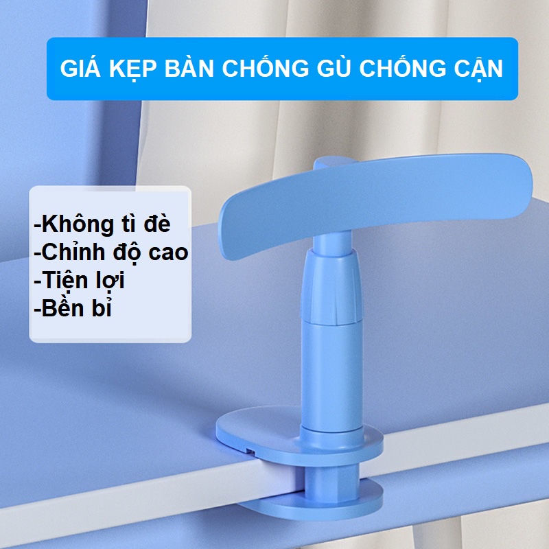 Giá kẹp bàn học điều chỉnh tư thế ngồi, chống gù lưng, chống cận thị tiện lợi hình đuôi cá voi - Tặng kèm giá đỡ bút