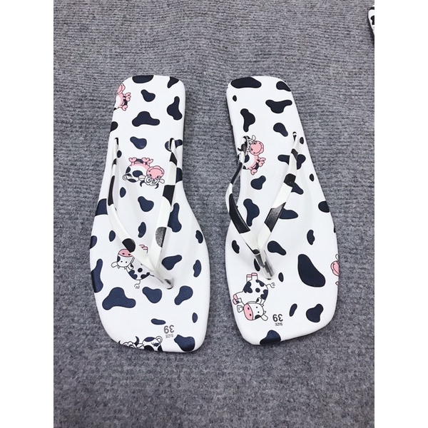 DÉP KẸP BÒ SỮA, DÉP KẸP MŨI VUÔNG IN HOẠT HÌNH