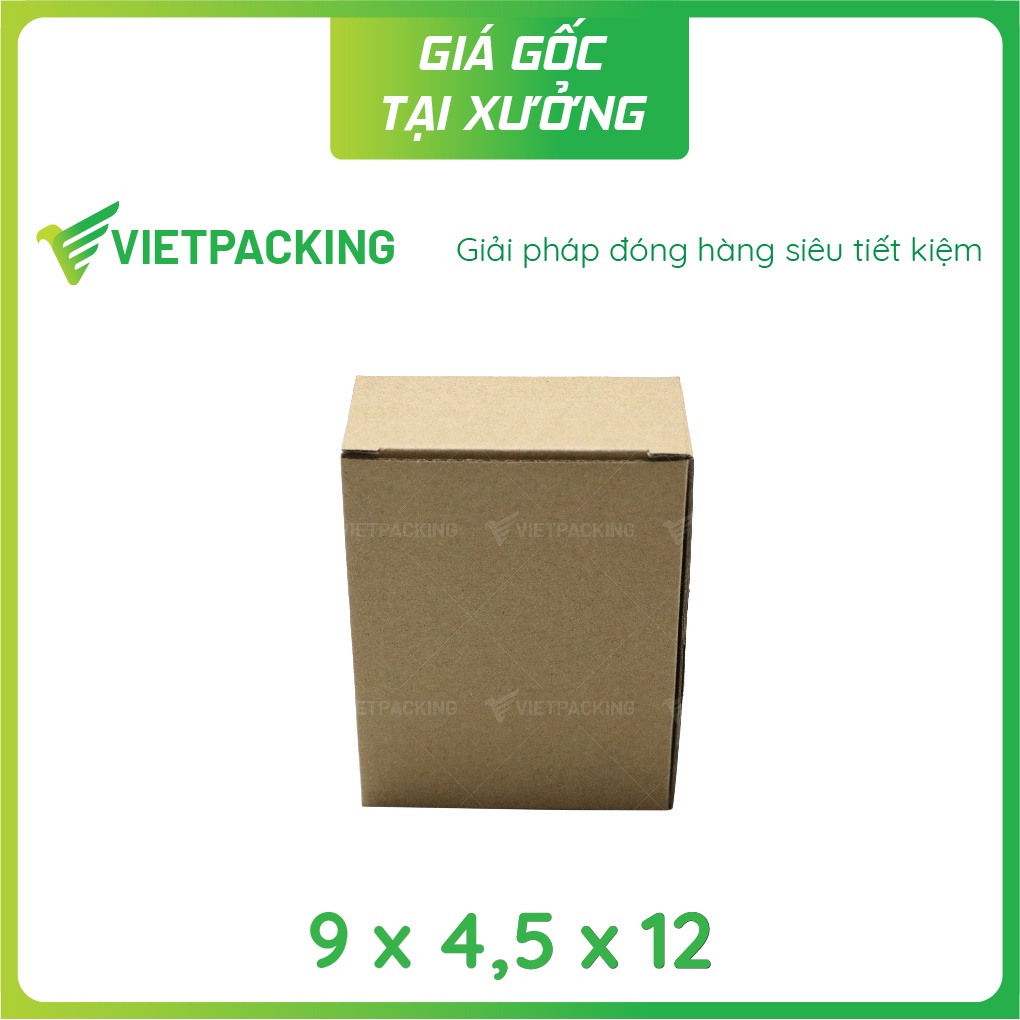 9x4,5x12 - 25 hộp carton nắp gài 1 đầu nhỏ đẹp, chắc chắn V020