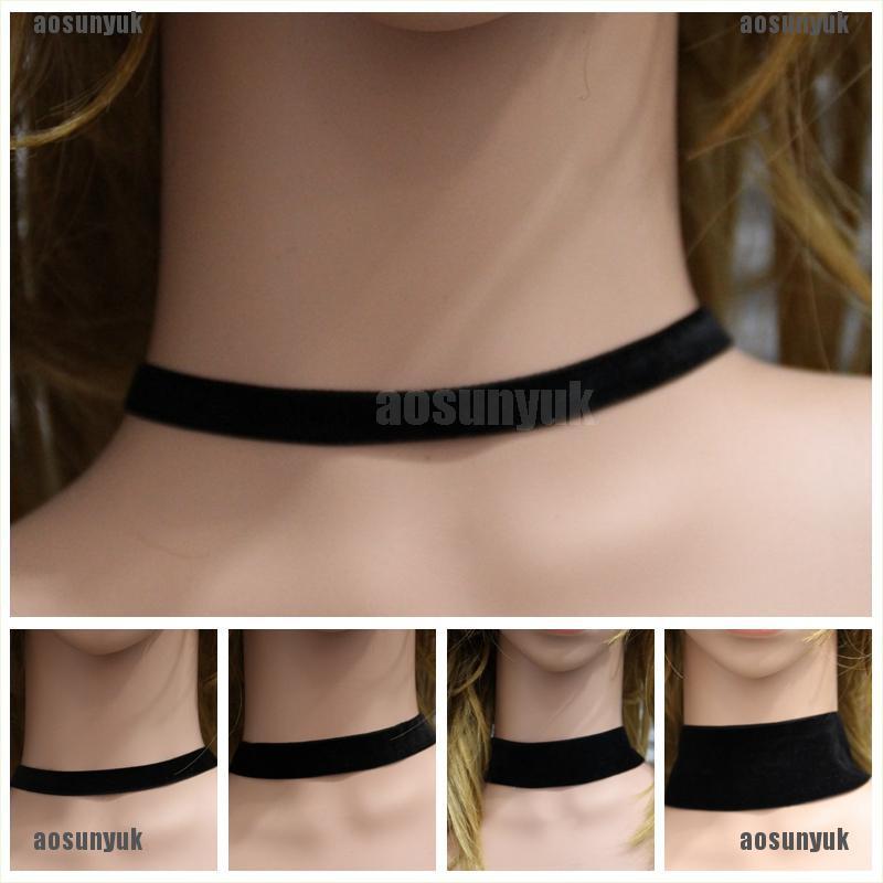 HANDMADE Vòng Cổ Choker Nhung Màu Đen Phong Cách Gothic